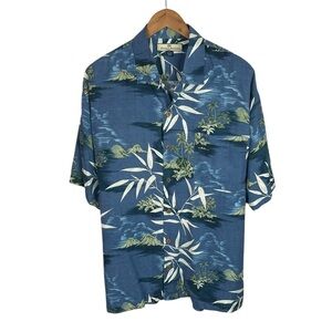 BF159 Men’s Tommy Bahama 100% Silk Hawaiian Palm Tree Beach Shirt L
